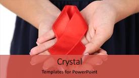  Presentation with awareness - Cool new presentation theme with woman with aids awareness red backdrop and a red colored foreground