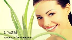 Presentation with aloe vera - Beautiful PPT layouts featuring woman with aloe vera backdrop and a blonde colored foreground