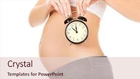  Presentation with pregnant - Cool new presentation theme with woman with an alarm clock backdrop and a lemonade colored foreground