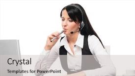  Presentation with electronic - Cool new slide set with woman with an electronic cigarette backdrop and a light gray colored foreground