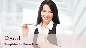  Presentation with electronic - Cool new slide deck with woman with an electronic cigarette backdrop and a lemonade colored foreground