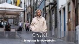  Presentation with umbrella - PPT layouts consisting of woman-with-an-umbrella background and a gray colored foreground