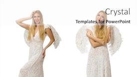  Presentation with angel wings - Amazing presentation theme having woman-with-angel-wings-isolated backdrop and a white colored foreground