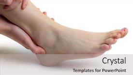  Presentation with ankle - Cool new presentation theme with woman with ankle injury backdrop and a light gray colored foreground
