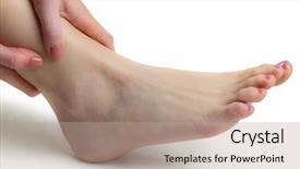  Presentation with ankle - Beautiful presentation design featuring ankle injury on white background backdrop and a mint green colored foreground