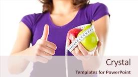  Presentation with apple pear - Presentation with apples pears - healthy eating - woman background and a sky blue colored foreground