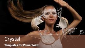  Presentation with coconut water - Presentation design featuring woman-with-applied-fresh-coconut background and a tawny brown colored foreground