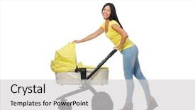  Presentation with baby in womb - Cool new PPT theme with woman with baby and pram backdrop and a light gray colored foreground