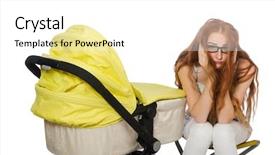  Presentation with baby in womb - PPT layouts having woman with baby and pram background and a white colored foreground