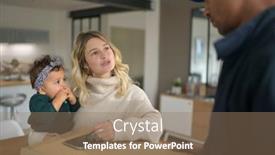  Presentation with delivery baby - Slide deck having woman-with-baby-girl background and a coral colored foreground