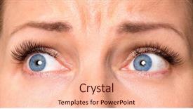  Presentation with eyelashes - Slides having woman with beautiful blue eye background and a lemonade colored foreground