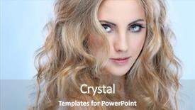  Presentation with blue eyes technology close up - Slides consisting of woman with beautiful blue eyes background and a violet colored foreground