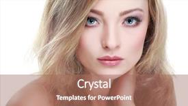  Presentation with blue eyes technology close up - Colorful theme enhanced with woman with beautiful blue eyes backdrop and a coral colored foreground