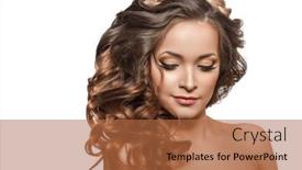  Presentation with glowing skin - PPT layouts featuring woman-with-beautiful-curly-voluminous background and a red colored foreground