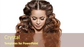  Presentation with glowing skin - PPT theme consisting of woman-with-beautiful-curly-voluminous background and a tawny brown colored foreground