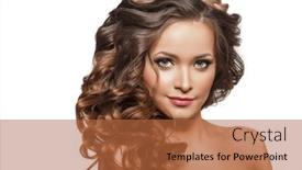  Presentation with glowing skin - Theme enhanced with woman-with-beautiful-curly-voluminous background and a red colored foreground
