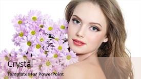  Presentation with forest beautiful spring nature - Audience pleasing slide deck consisting of woman with beautiful spring flowers backdrop and a  colored foreground