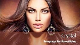  Presentation with long hair - Presentation consisting of woman with beauty brown hair background and a tawny brown colored foreground