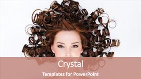 Presentation with curly hair - PPT layouts having woman with beauty curly hair background and a coral colored foreground