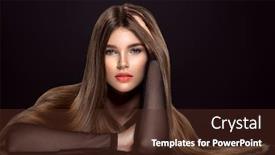  Presentation with living coral - Audience pleasing PPT theme consisting of woman-with-beauty-long-brown backdrop and a tawny brown colored foreground