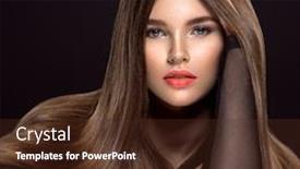  Presentation with hair color - Slide deck featuring woman-with-beauty-long-brown background and a tawny brown colored foreground