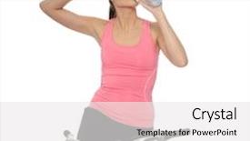  Presentation with drinking water - Colorful PPT layouts enhanced with woman with bike drinking water backdrop and a white colored foreground