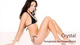  Presentation with black woman praying - Theme featuring woman with black bikini sitting background and a  colored foreground