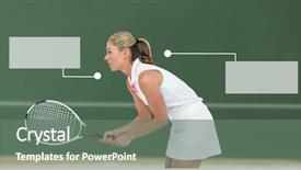  Presentation with infographic - Beautiful slide set featuring woman with blank infographic chart backdrop and a gray colored foreground