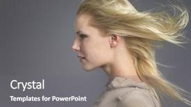  Presentation with wind - Theme consisting of woman with blond hair blowing background and a gray colored foreground