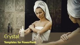  Presentation with woman body - Cool new presentation with woman-with-body-lotion backdrop and a violet colored foreground