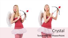  Presentation with valentine - Amazing theme having woman with bow in valentine backdrop and a  colored foreground