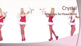  Presentation with valentine - PPT layouts consisting of woman with bow in valentine background and a  colored foreground