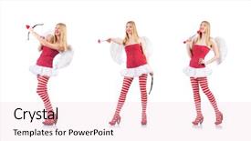  Presentation with valentine - Theme featuring woman with bow in valentine background and a  colored foreground