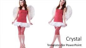  Presentation with valentine - Beautiful PPT theme featuring woman with bow in valentine backdrop and a  colored foreground