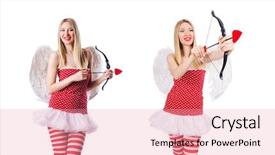  Presentation with valentine - Audience pleasing slide deck consisting of woman with bow in valentine backdrop and a  colored foreground