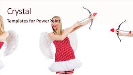  Presentation with valentine - Audience pleasing theme consisting of woman with bow in valentine backdrop and a lemonade colored foreground