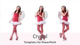  Presentation with valentine - Slide deck having woman with bow in valentine background and a lemonade colored foreground