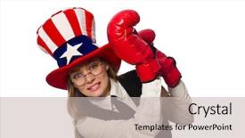  Presentation with boxing - Audience pleasing PPT theme consisting of woman-with-boxing-gloves-isolated backdrop and a soft green colored foreground