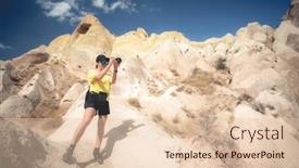  Presentation with cappadocia - Slide deck consisting of woman-with-camera-standing background and a  colored foreground
