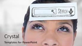  Presentation with woman car driver map - PPT theme enhanced with woman with card on head background and a soft green colored foreground