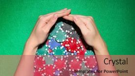  Presentation with casino - Amazing theme having woman with casino chips backdrop and a red colored foreground