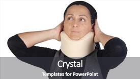  Presentation with cervical - Presentation theme having woman with cervical collar isolated background and a  colored foreground
