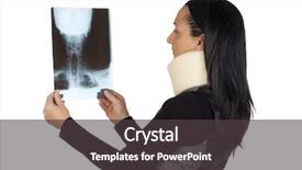  Presentation with cervical - Cool new presentation theme with woman with cervical collar backdrop and a dark gray colored foreground