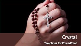  Presentation with catholic faith - Slides with woman with christian catholic religious background and a tawny brown colored foreground