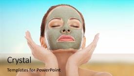  Presentation with clay - Presentation theme consisting of woman with clay facial mask background and a  colored foreground