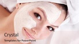  Presentation with face mask - Colorful theme enhanced with woman with clay facial mask backdrop and a lemonade colored foreground