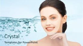  Presentation with collagen - Colorful theme enhanced with woman with collagen facial mask backdrop and a cool aqua colored foreground