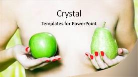  Presentation with apple pear - Beautiful slides featuring woman with colorful background holding backdrop and a sky blue colored foreground