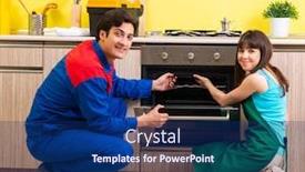  Presentation with mri repair - Audience pleasing PPT layouts consisting of woman-with-contractor-at-kitchen backdrop and a navy blue colored foreground