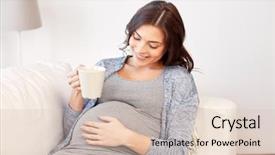  Presentation with tea cup - Cool new theme with woman with cup drinking tea backdrop and a lemonade colored foreground